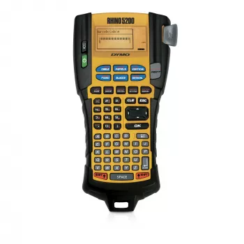 DYMO RHINO 5200 Industriālais marķētājs komplektā ar maciņu | Ātrie taustiņi | Izturīgs marķētājs būvlaukumiem un smagiem darbiem (EU C tipa kontaktdakša)