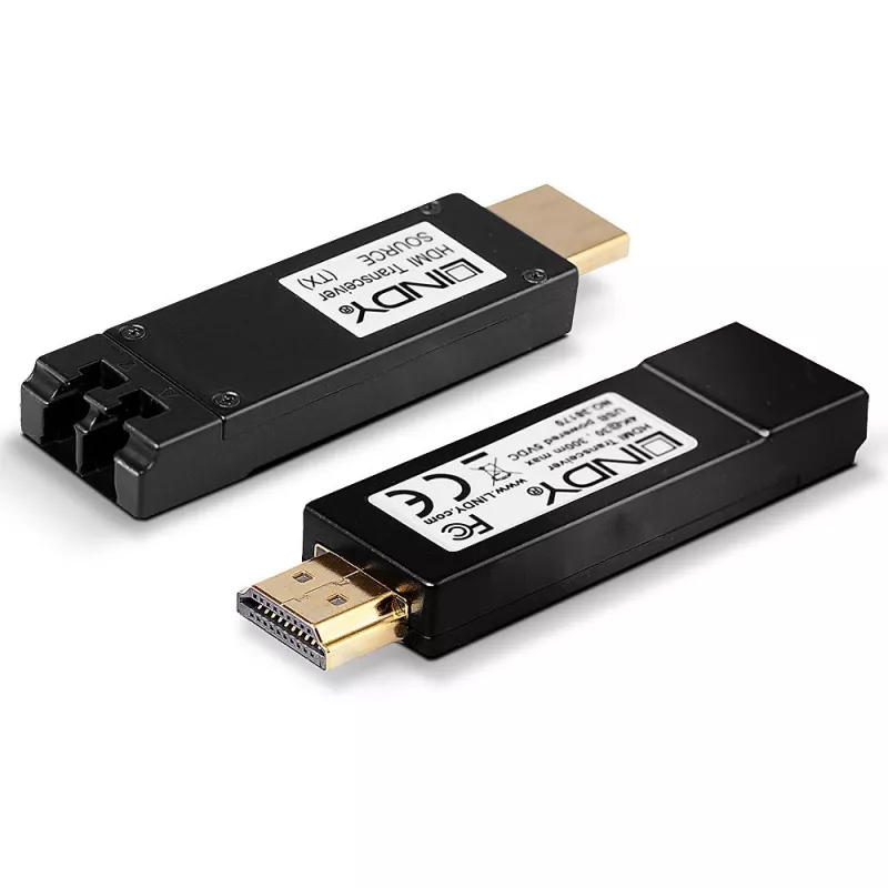 HDMI raidītājs un uztvērējs Lindy 300m optiskās šķiedras HDMI 4K30 pagarinātājs