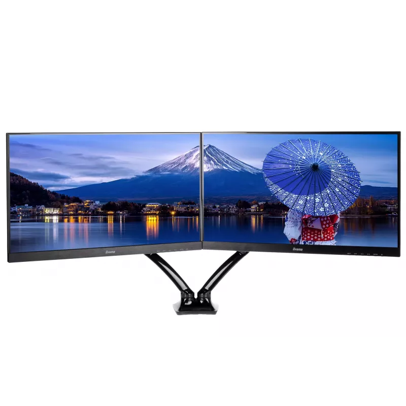 iiyama DS3002C-B1 statīvs diviem monitoriem, 68.6 cm (27 collas), galda stiprinājums, melns