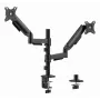 Gembird MA-DA2P-02 monitoru statnis 2 ekrāniem, līdz 81.3 cm (32 inch), VESA 75x75–100x100, max 9 kg katram, skava/caurums, melns