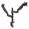 Gembird MA-DA2P-02 monitoru statnis 2 ekrāniem, līdz 81.3 cm (32 inch), VESA 75x75–100x100, max 9 kg katram, skava/caurums, melns