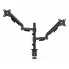 Gembird MA-DA2P-02 monitoru statnis 2 ekrāniem, līdz 81.3 cm (32 inch), VESA 75x75–100x100, max 9 kg katram, skava/caurums, melns
