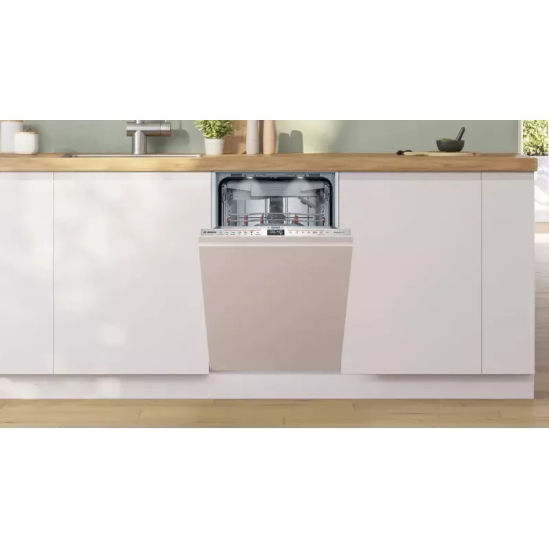 Iebūvējamā trauku mazgājamā mašīna Bosch Serie 6 SPV6EMX09E, šaurā 45 cm, 10 trauku komplekti, 6 programmas, 44 dB, energoklase B