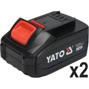 Leņķa slīpmašīna YATO YT-828295, bezvadu 18 V, bezsuku motors, 125 mm disks, 2x 4 Ah Li-Ion akumulatori, 1.26 kg