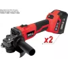 Leņķa slīpmašīna YATO YT-828295, bezvadu 18 V, bezsuku motors, 125 mm disks, 2x 4 Ah Li-Ion akumulatori, 1.26 kg