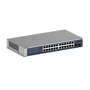 NETGEAR GS724Tv6 pārvaldāms L2+/L3 Gigabit Ethernet (10/100/1000) 1U slēdzis, pelēks, zils