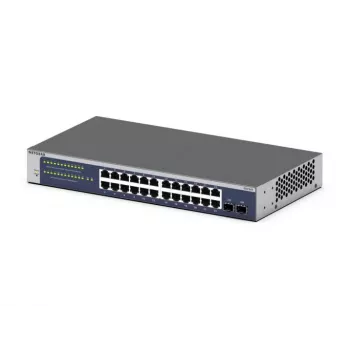 NETGEAR GS724Tv6 pārvaldāms L2+/L3 Gigabit Ethernet (10/100/1000) 1U slēdzis, pelēks, zils