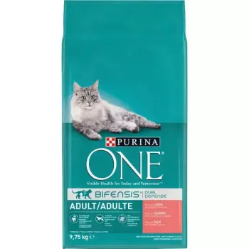 Sausā kaķu barība Purina Nestlé PURINA One 12430964, pieaugušiem kaķiem, lasis, 9.75 kg, olbaltumvielas 34%, tauki 14%