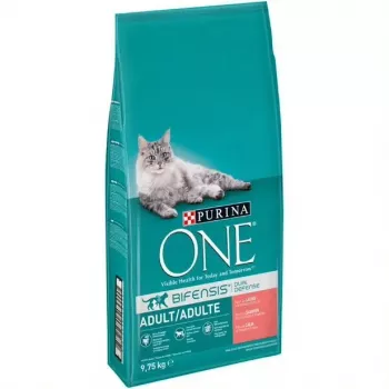 Sausā kaķu barība Purina Nestlé PURINA One 12430964, pieaugušiem kaķiem, lasis, 9.75 kg, olbaltumvielas 34%, tauki 14%