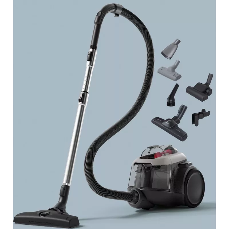 Putekļsūcējs Electrolux EL61A4UG, bezmaiss, sausā tīrīšana, 700 W, 170 W sūkšanas jauda, 9 m vads, 12 m rādiuss, pelēks