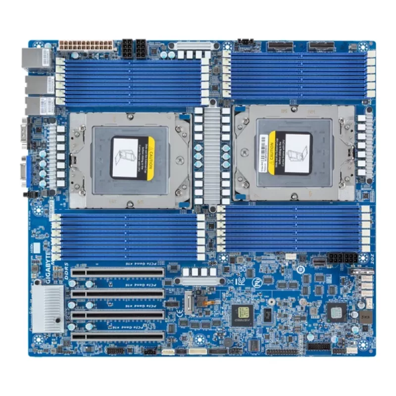 Mātesplate GIGABYTE MZ73-LM1 Extended ATX Socket SP5 AMD EPYC 9004, 24× DDR5 DIMM, 4× PCIe x16 Gen4, 2× RJ-45