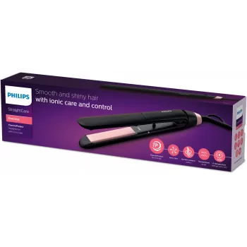 Philips Essential ThermoProtect taisnotājs, taisnošanas birste, silts, 160 °C, 230 °C, 3 s, Melns, Rozā
