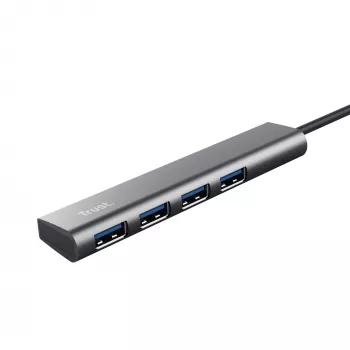 Trust Halyx USB 3.2 Gen 1 (3.1 Gen 1) Type-A 5 Gbit/s Pelēks USB-C centrmezgls