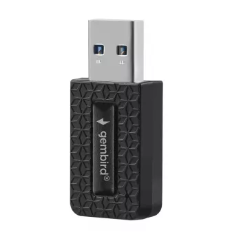 GEMBIRD AC1300 Divjoslu Wi‑Fi 5 USB Adapter (RTL8812BU) 867 Mbit/s USB 3.0 Iekšējā antena Melns