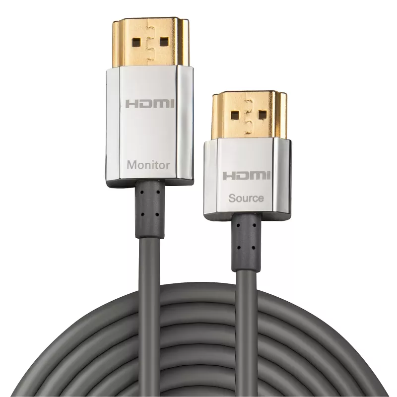 Lindy 4.5m CROMO Slim High Speed HDMI kabelis ar Ethernet, 4.5 m, HDMI Type A (Standard), HDMI Type A (Standard), 3D, Melns, Zelts, Sudrabs