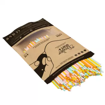 3DOODLER Start Eco Plastic Fire and Ice pildījuma kārtridžu komplekts — 250 gab., 2,5 mm, kompostējams, Oranžs/Tirkīzs/Balts/Dzeltens