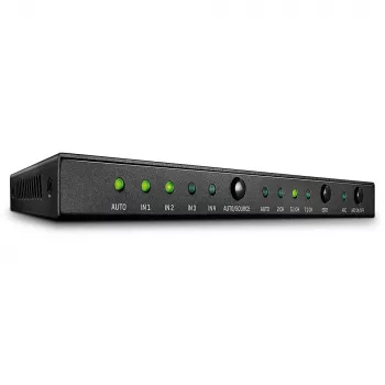 Lindy 4 Portu HDMI 18G Pārslēdzējs ar Audio, Metāla, Melns