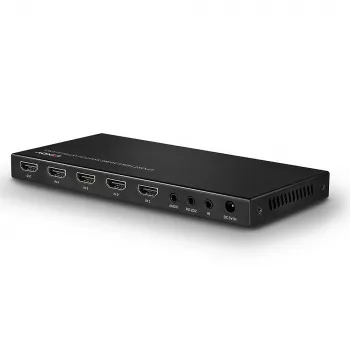 Lindy 4 Portu HDMI 18G Pārslēdzējs ar Audio, Metāla, Melns