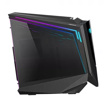 GIGABYTE AORUS C700 GLASS pilna torņa dators korpuss - atbalsta E-ATX un 420mm radiatorus, iebūvēti 120mm*5 ventilatori, USB 3.1 Type-C, RGB Fusion