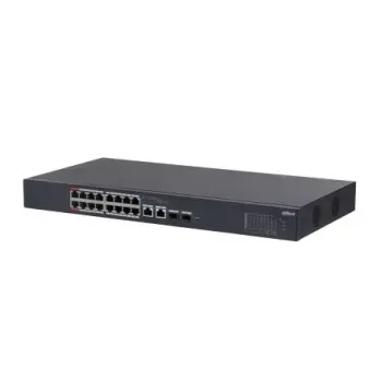 Dahua Technology DH-CS4218-16ET-190 tīkla slēdzis, pārvaldāms L2 Gigabit Ethernet (10/100/1000) ar PoE, melns