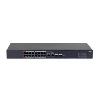 Dahua Technology DH-CS4218-16ET-190 tīkla slēdzis, pārvaldāms L2 Gigabit Ethernet (10/100/1000) ar PoE, melns