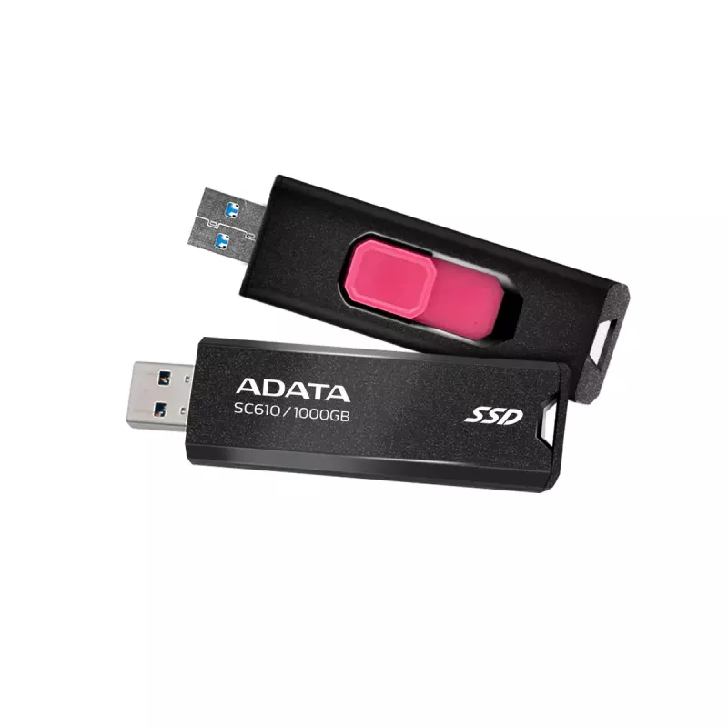 USB zibatmiņa ADATA SC610 1 TB, USB Type-A, USB 3.2 Gen 2, melna, plastmasas korpuss