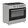 Brīvi stāvoša gāzes-elektrības plīts Ravanson KWGE-K90A Cheff, 90 cm, 5 degļu virsma (wok), elektriskā cepeškrāsns 110 L, nerūsējošais tērauds/sudrabs