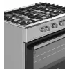 Brīvi stāvoša gāzes-elektrības plīts Ravanson KWGE-K90A Cheff, 90 cm, 5 degļu virsma (wok), elektriskā cepeškrāsns 110 L, nerūsējošais tērauds/sudrabs
