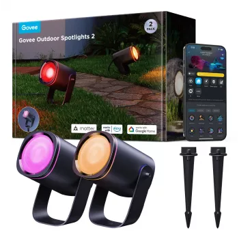 Āra prožektori Govee H7093 RGBICWW 750 lm Wi‑Fi 2.4 GHz, RGB + silta balta