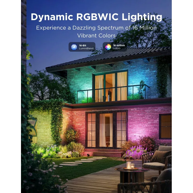 Āra prožektori Govee H7093 RGBICWW 750 lm Wi‑Fi 2.4 GHz, RGB + silta balta