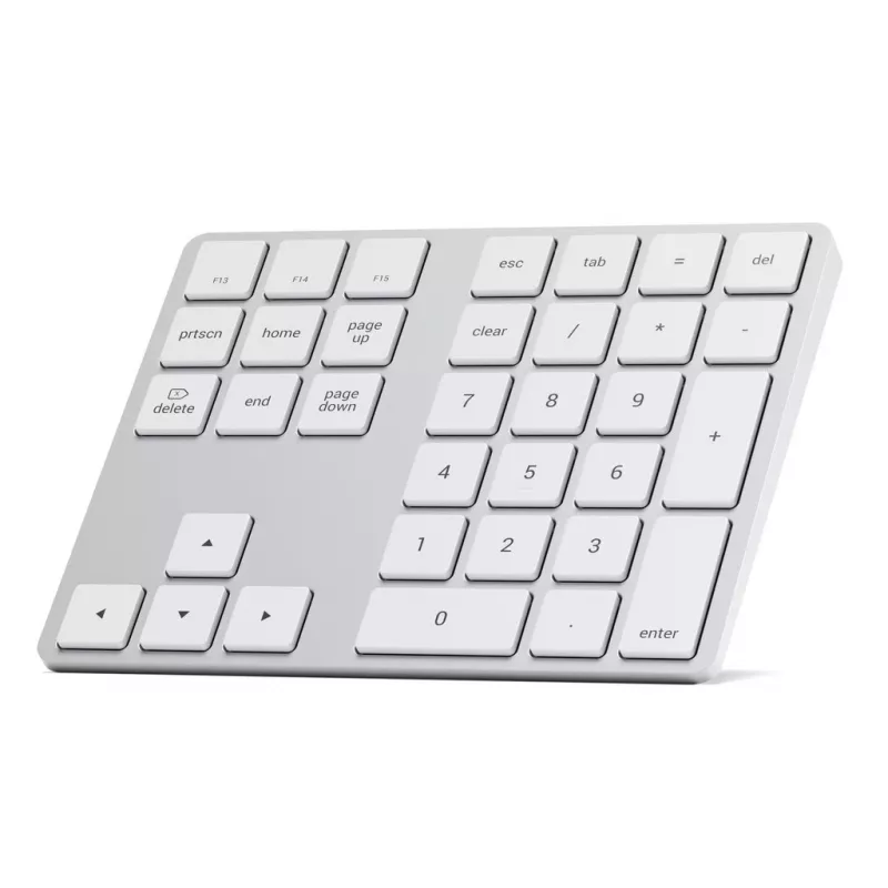 Satechi ST-XLABKS paplašinātā bezvadu Bluetooth ciparu tastatūra, sudraba