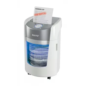 Leitz IQ OptiMax Small Office 350 Micro Griezējs Papīra Šrederis Drošības P5 22L - Balts