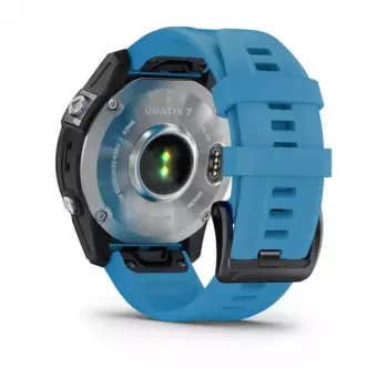 Garmin quatix 7 Blue — 47 mm CFRP korpuss, 1,3 collu MIP skārienekrāns, 10 ATM, Bluetooth/Wi‑Fi/NFC