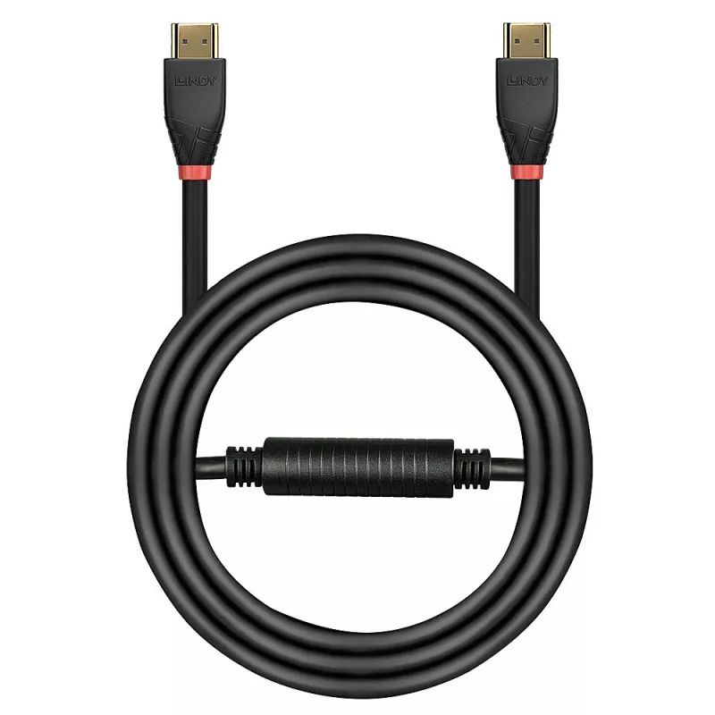 Lindy 20m Active HDMI 18G kabelis, 20 m, HDMI A tips (standarta), HDMI A tips (standarta), 4096 x 2160 pikseļi, Audio atgriešanas kanāls (ARC), Melns