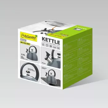 Tējkanna Maestro MR-1302-GREY 2.5 L Nerūsējošais tērauds, Pelēks korpuss, Svārsts, Vēsa skāriena rokturis