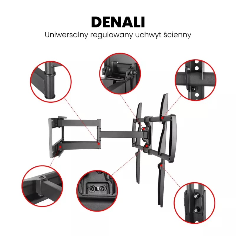 Montis Denali MT162 televizora stiprinājums 37-105 collu ekrāniem, līdz 75 kg, melns
