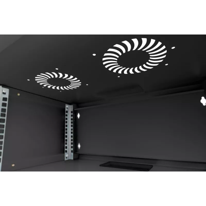 DIGITUS 4U sienas montāžas korpuss SOHO neuzmontēts 241x540x400mm pilna stikla priekšējās durvis melns