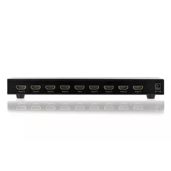 DIGITUS HDMI Sadalītājs, 8 Porti 1080p, 3D, HDMI High Speed, 2.25 GHz/225 MHz, Metāla korpuss, melns