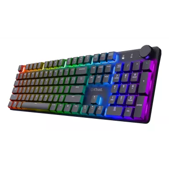 Trust GXT 868 Torix spēļu tastatūra USB + RF bezvadu + Bluetooth QWERTY US English Melna