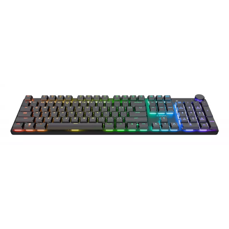Trust GXT 868 Torix spēļu tastatūra USB + RF bezvadu + Bluetooth QWERTY US English Melna