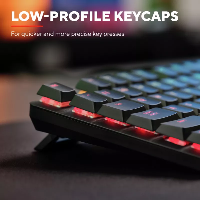 Trust GXT 868 Torix spēļu tastatūra USB + RF bezvadu + Bluetooth QWERTY US English Melna