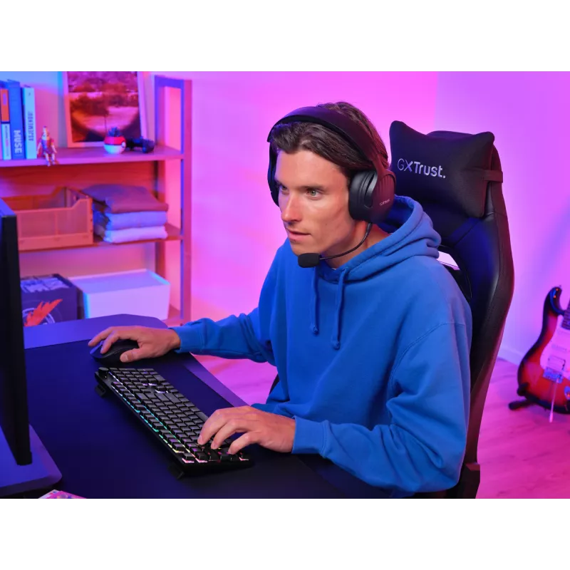 Trust GXT 868 Torix spēļu tastatūra USB + RF bezvadu + Bluetooth QWERTY US English Melna