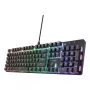 Mehāniskā spēļu tastatūra TRUST GXT 871 Zora — pilnizmēra QWERTY US, RGB, N-key rollover, 104 taustiņi, alumīnijs, USB-A, 1.8 m