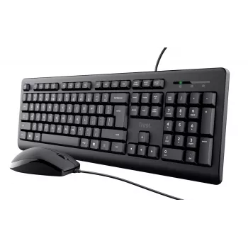 Trust Primo tastatūra ar peli, universāls USB, QWERTY, melns