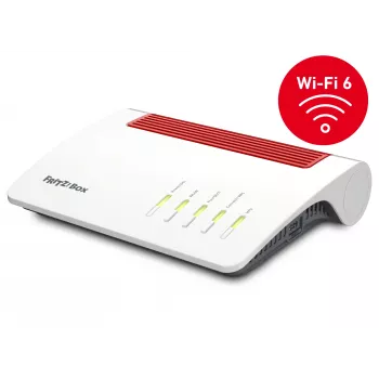 FRITZ!Box 7590 AX bezvadu maršrutētājs, Gigabit Ethernet, divjoslu (2.4 GHz / 5 GHz), balts
