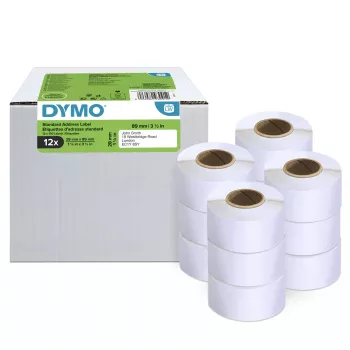 DYMO Autentiskās LabelWriter adrešu etiķetes | 28mm x 89mm | 12 ruļļi pa 130 viegli noplēšamām etiķetēm (1560 gab.) | Pašlīmējošas | LabelWriter etiķešu printeriem