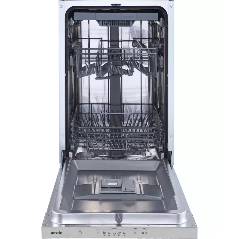 Iebūvējamā trauku mazgājamā mašīna Gorenje GV520E10S, šaurā 45 cm, 11 komplekti, 47 dB, nerūsējošā tērauda tvertne, AquaStop