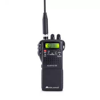 Midland C1267 divvirzienu radio 40 kanāli 26.565–27.99125 MHz Melns