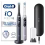 Elektriskā zobu birste Oral-B iO 9 pieaugušajiem, rotējoša, 2 rokturi, 2 birstes galviņas, iebūvēts akumulators, 3 h uzlāde, Melna/Roze