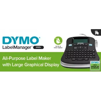 DYMO LabelManager 210D+ — universāls uzlīmju printeris birojam un mājām (EU kontaktdakša)